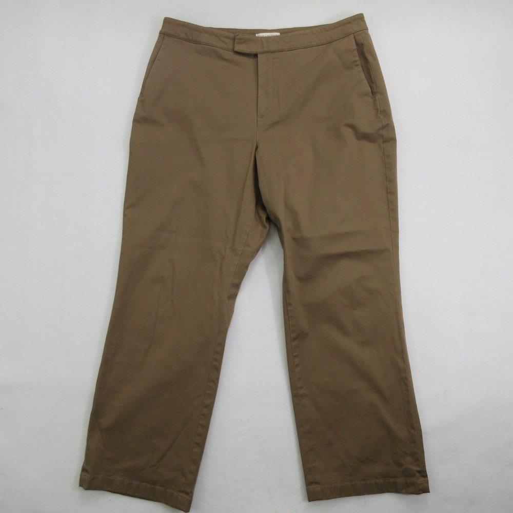 Coldwater Creek Womens Petite P16 Brown Cotton Blend Khakis Pants